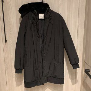 Zara Black Faux Fur Hooded Warm Winter Jacket